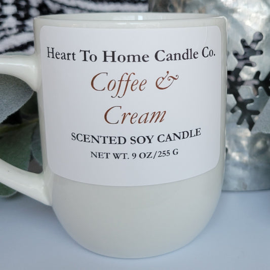 Coffee & Cream Scented Soy Candle